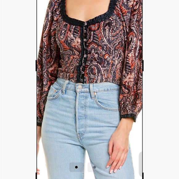 Free People Tops - Free People Dare Me Bohemian Paisley Print Women's Top Sz.S NWOT